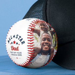 Balle De Baseball Cadeau moderne pour Papa/Daddy/Papa avec 2 photos