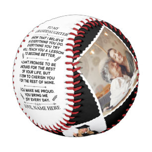 Balle De Baseball Cadeau personnalisé à ma petite-fille avec 4 photo