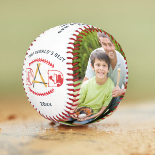 Balle De Baseball Cadeau Personnalisé avec Photo 'Meilleur Papa du M
