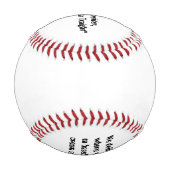 Balle De Baseball Cadeau Poème De Baseball (Dos)