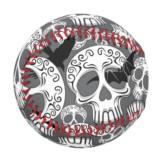 Balle De Baseball Calaveras décoratives Halloween (Devant Gauche)