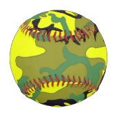 Balle De Baseball Camo Jaune Militaire Motif Baseball (Dos)