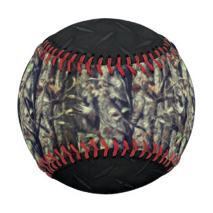 Balle De Baseball Camouflage et Plate de Diamant Noir Baseball