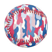 Balle De Baseball Camouflage rouge blanc et bleu (Devant Gauche)