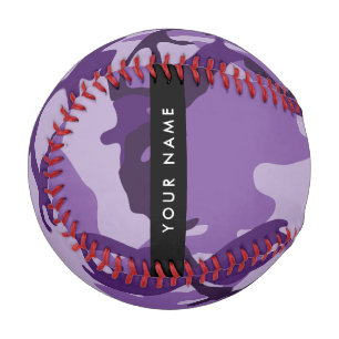 Balle De Baseball Camouflage Violet Personnalisez votre nom