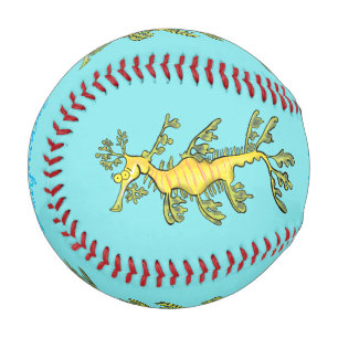 Balle De Baseball Caricature amusante de dragon de mer feuillu
