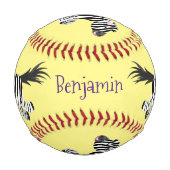 Balle De Baseball Caricature amusante de zèbre (Devant)