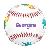 Balle De Baseball Caricature amusante du coq à rames (Dos)