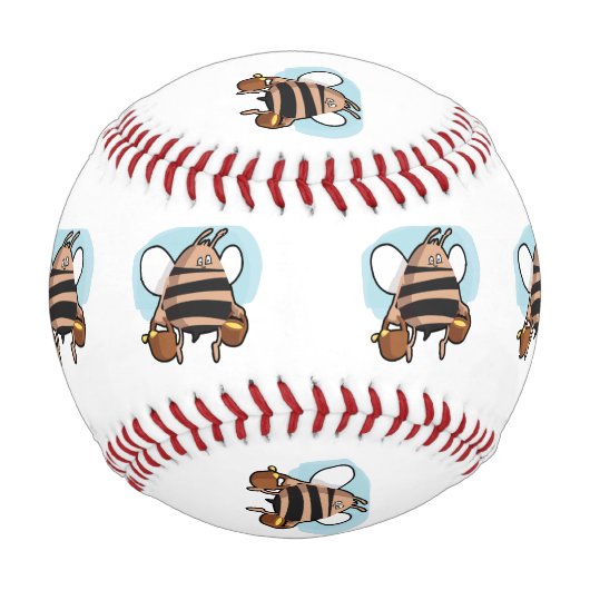Balle De Baseball Caricature d'abeille (Devant)