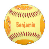 Balle De Baseball Caricature d'agrumes d'orange (Dos)
