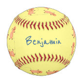 Balle De Baseball Caricature de cacahuètes joyeux sautillant (Devant)