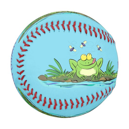 Balle De Baseball Caricature de grenouille vert mignon (Devant Gauche)