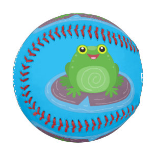 Balle De Baseball Caricature de grenouille verte mignonne