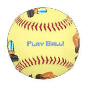 Balle De Baseball Caricature de la pelle orange (Dos)