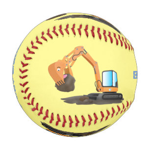 Balle De Baseball Caricature de la pelle orange