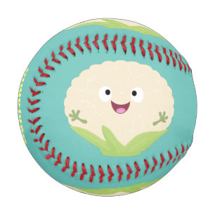 Balle De Baseball Caricature de légume de chou-fleur joyeux