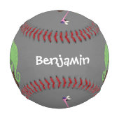 Balle De Baseball Caricature de lézard de caméléon vert joyeux (Devant)