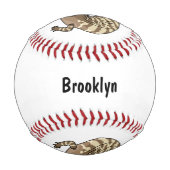 Balle De Baseball Caricature de lézard rouge (Dos)