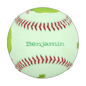 Balle De Baseball Caricature de perruche verte curieuse (Dos)