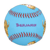 Balle De Baseball Caricature de petit tigre joyeux (Dos)