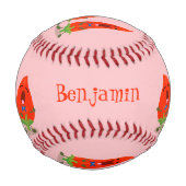 Balle De Baseball Caricature de piments chantants mignons (Devant)