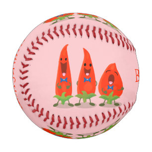 Balle De Baseball Caricature de piments chantants mignons