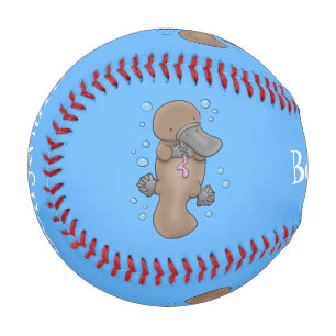 Balle De Baseball Caricature de platypus bébé très heureuse