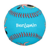 Balle De Baseball Caricature de poulpe de bébé mignonne et cheeky (Devant)