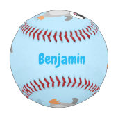 Balle De Baseball Caricature de poussin de pingouin mignon et joyeus (Devant)