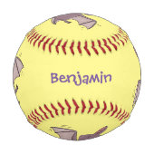 Balle De Baseball Caricature de vol de chauve-souris (Dos)