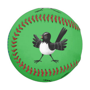 Balle De Baseball Caricature de Willie Wagtail australienne personna