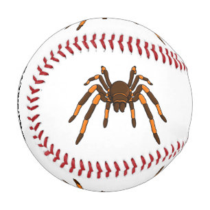 Balle De Baseball Caricature déplaisante de tarantule brun et orange