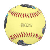 Balle De Baseball Caricature d'oiseau de faisan paon de Bornéo (Dos)