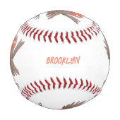 Balle De Baseball Caricature d'oiseau rouge chantant mignon (Devant)