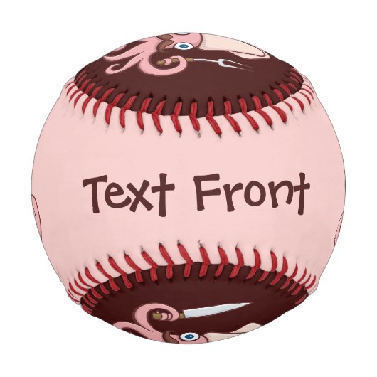 Balle De Baseball Caricature du chef calmar (Devant)