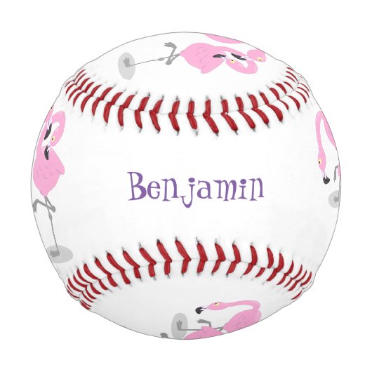 Balle De Baseball Caricature en trio flamand rose mou (Devant)