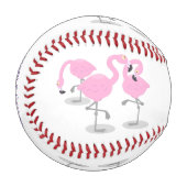 Balle De Baseball Caricature en trio flamand rose mou (Devant Gauche)