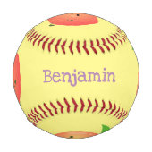 Balle De Baseball Caricature jaune pêche très agréable (Dos)