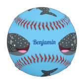 Balle De Baseball Caricature joli requin baleine joyeux (Dos)