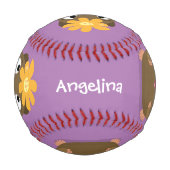 Balle De Baseball Caricature joyeuse de cobaye mignonne (Dos)