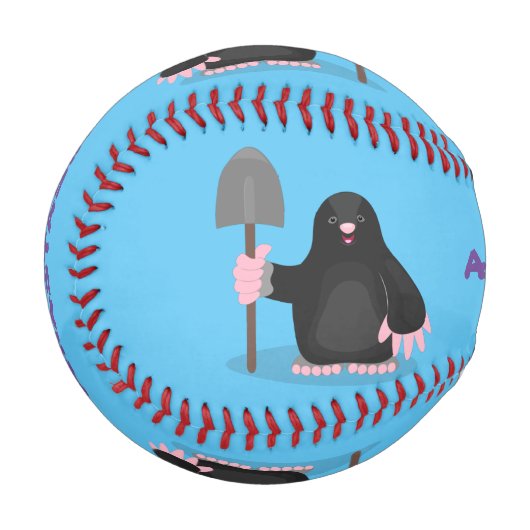 Balle De Baseball Caricature mole joyeux (Devant Gauche)