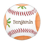 Balle De Baseball Caricature vert oignon brun joli (Dos)