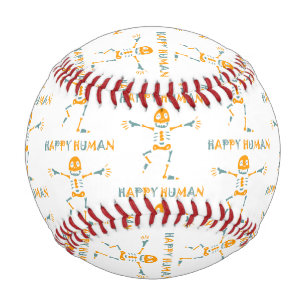 Balle De Baseball Carreau céramique de squelette humain heureux