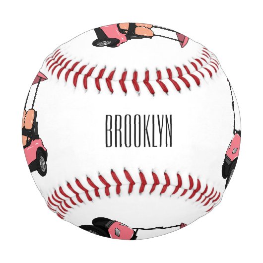 Balle De Baseball Carte de golf / dessin animé en voiturette de golf (Dos)