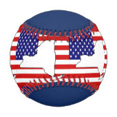BALLE DE BASEBALL CARTE DE NEW YORK (Devant)