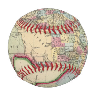 Balle De Baseball Carte Du Comté Du Texas
