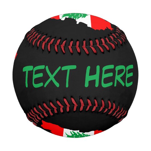 Balle De Baseball Carte du Liban avec drapeau (Dos)