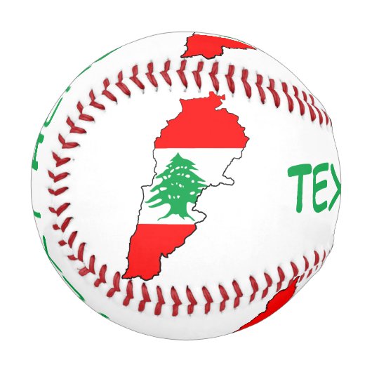 Balle De Baseball Carte du Liban avec drapeau (Devant Gauche)