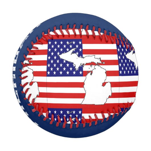 BALLE DE BASEBALL CARTE MICHIGAN (Devant Gauche)
