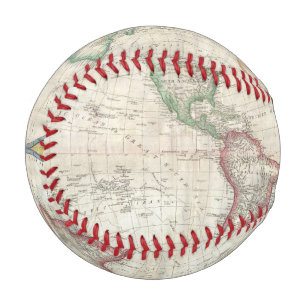 BALLE DE BASEBALL CARTE MONDIALE VINTAGE
